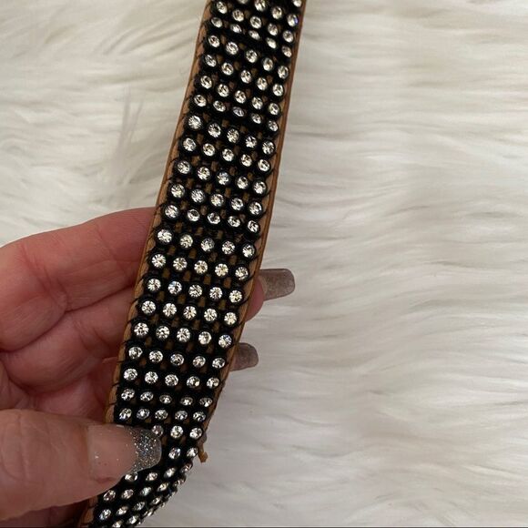 DX Touch camel leather Swarovski Crystals hobo bag - Picture 8 of 12